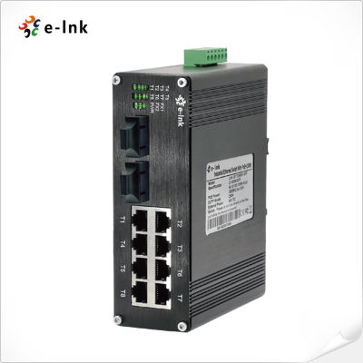 Endüstriyel 8-Port 10/100/1000T 802.3bt PoE + 2-Port 100/1000BASE-X Ethernet Değiştiricisi maksimum 360W'a kadar toplam PoE Güç Bütçesi ile