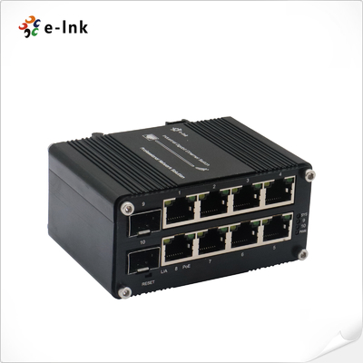Mini Endüstriyel Yönetilebilir 8-Port 10/100/1000T 802.3at PoE + 2-Port 100/1000X SFP Ethernet Switch WEB Yönetimini Destekler