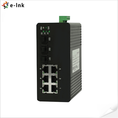 3 portlu 1000Base-X SFP portları ve 6 10/100Base-T (((X) portları olan 6 Port Yönetilen Endüstriyel Ethernet Değiştiricisi