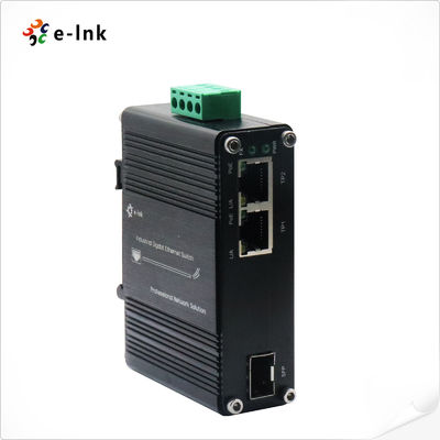 Mini Endüstriyel 1-Port 100/1000X SFP - 2-Port 10/100/1000T 60W PoE++ Medya Dönüştürücü 4 çift üzerinden 60W'a kadar güç