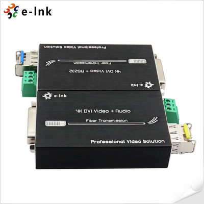 RS232 ile Mini 4K DVI Fiber Optic Extender, fiber kablosu üzerinden 80 km'ye kadar iletim mesafesi