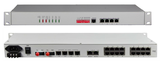 8/16-CH FXO/FXS + 8-CH E1 + 4-Ch 10/100m ETH + 4CH RS232/422/485 Fiber Çok Fleksiyoncu