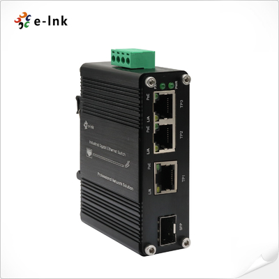 Mini Endüstriyel 3-Port 10/100/1000T 802.3at PoE + 1-Port 100/1000X SFP Ethernet Anahtarı, 12~48VDC Giriş ve Voltaj Yükseltici ile