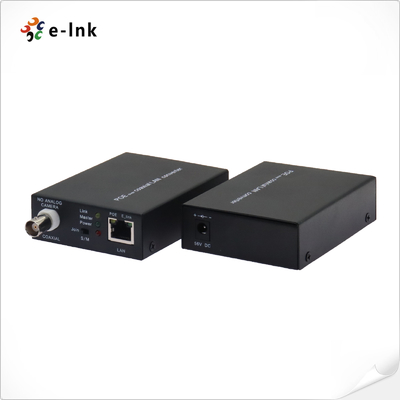 Koaksiyel kablo üzerinden 300 metreye kadar 10/100Base-TX Tam Çift Yönlü Ethernet iletimi sağlayan Ethernet üzerinden Koaksiyel Genişletici.