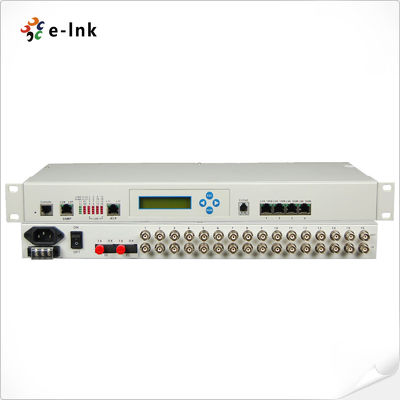 PDH Multiplexer 16E1 4GE SNMP LCD 1+1 Protection 100km