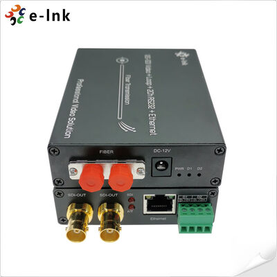 Gigabit Ethernet 2Ch RS485 80km 4K ile birlikte 12G-SDI Fiber Converter